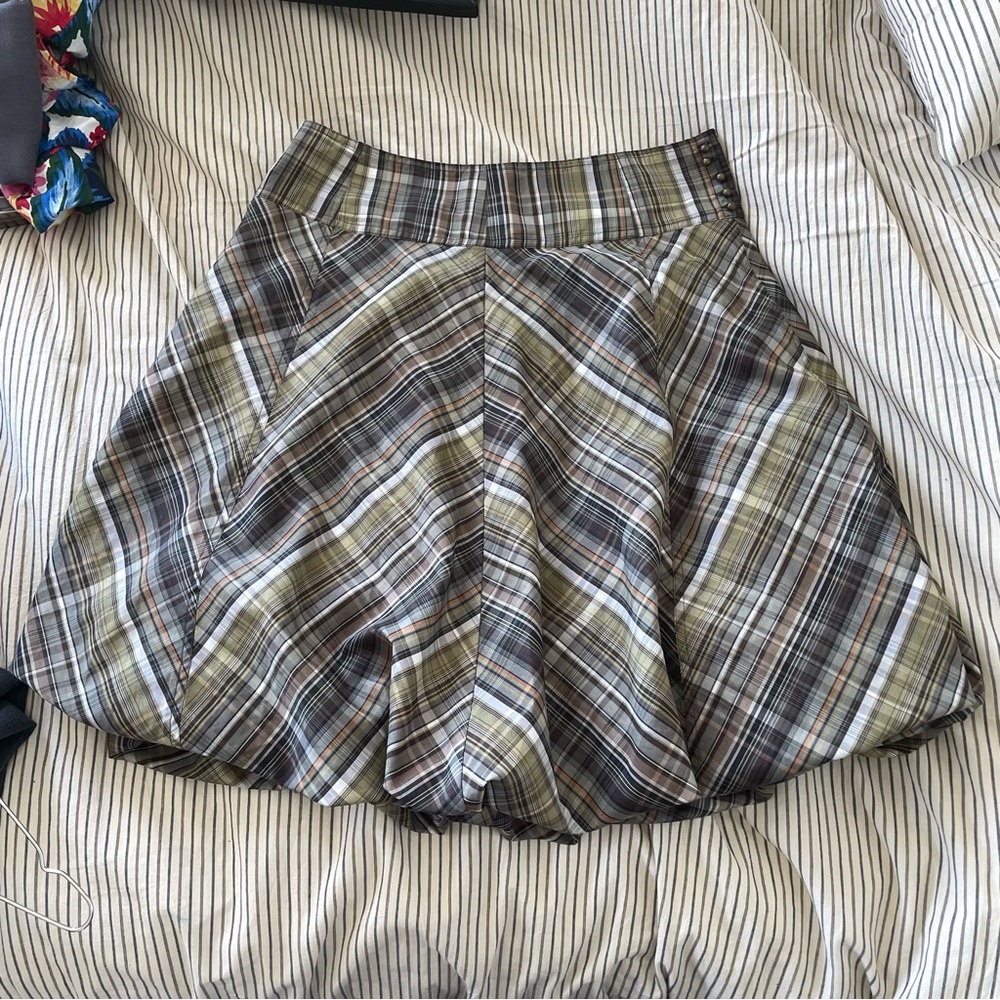 Plaid y2k bubble skirt